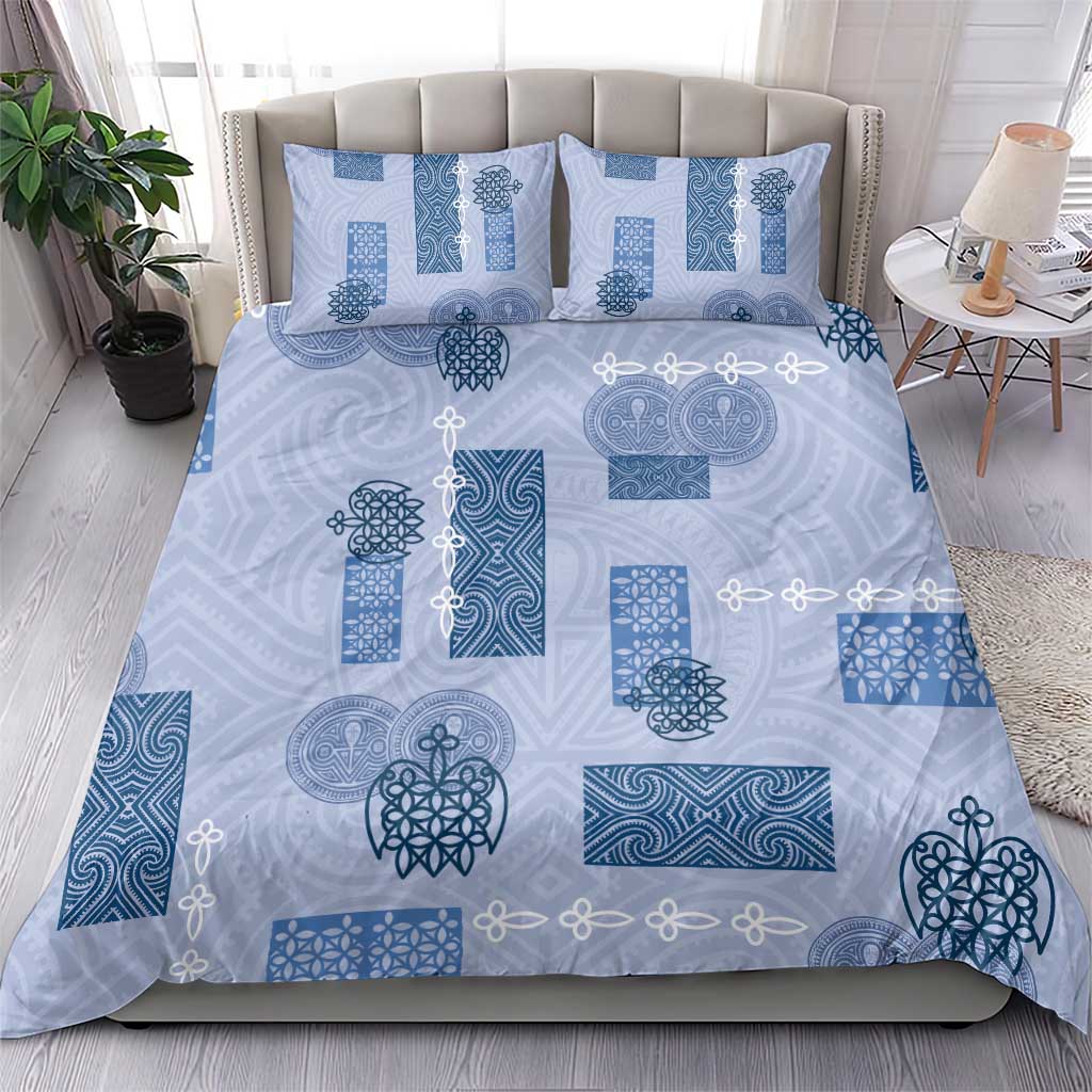 Vintage Lapita Bedding Set Iconic Double Face Pattern Blue