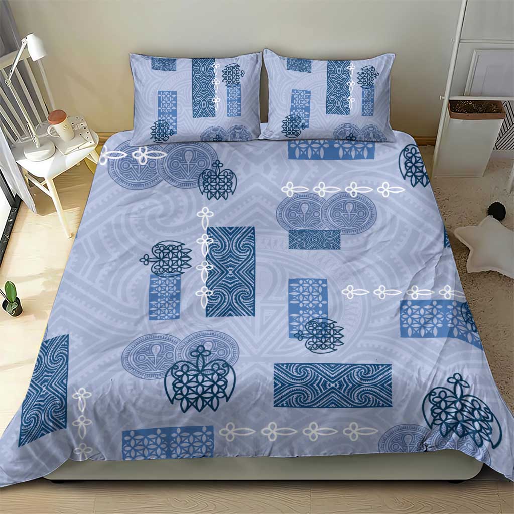 Vintage Lapita Bedding Set Iconic Double Face Pattern Blue