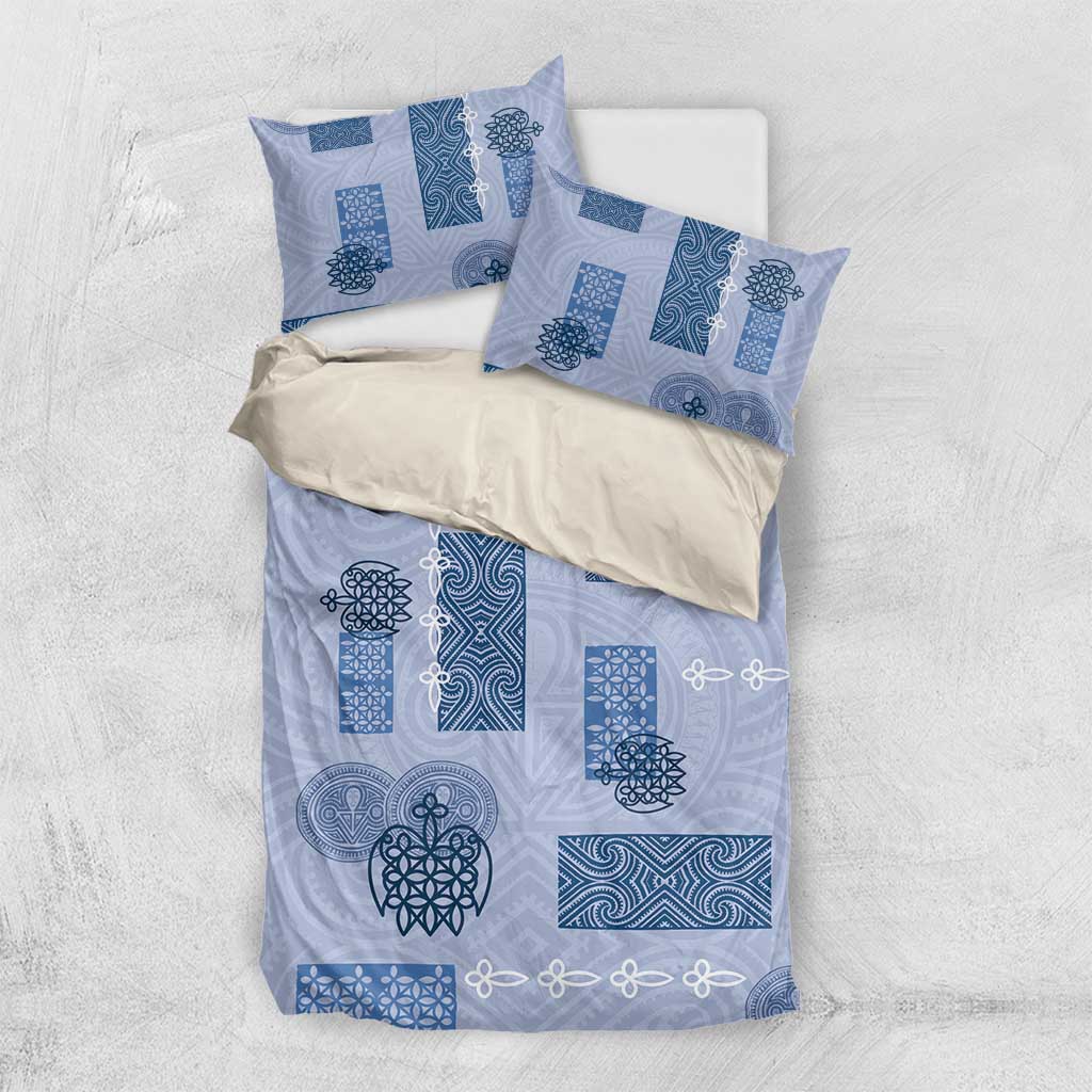 Vintage Lapita Bedding Set Iconic Double Face Pattern Blue