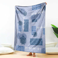 Vintage Lapita Blanket Iconic Double Face Pattern Blue