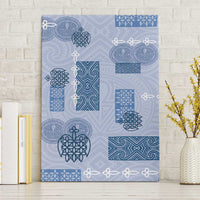 Vintage Lapita Canvas Wall Art Iconic Double Face Pattern Blue