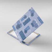 Vintage Lapita Canvas Wall Art Iconic Double Face Pattern Blue