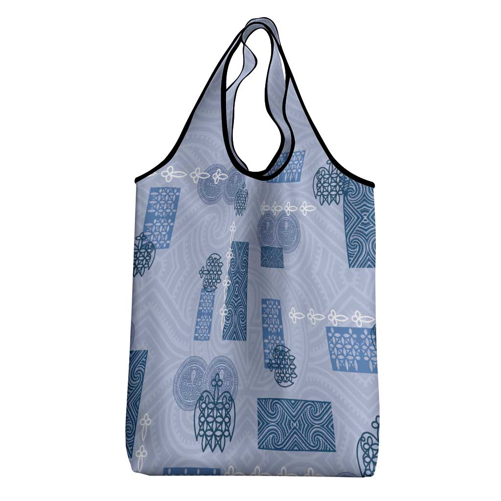 Vintage Lapita Grocery Bag Iconic Double Face Pattern Blue