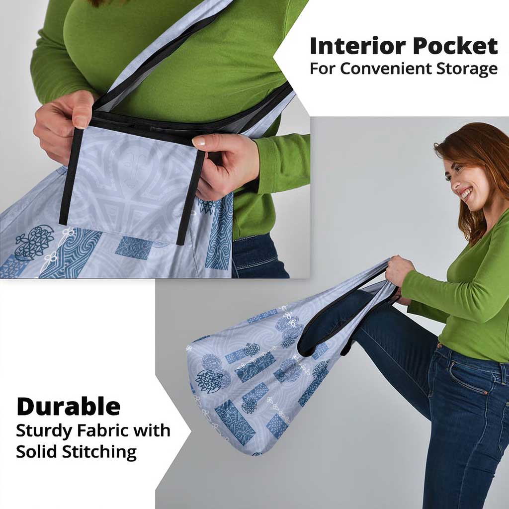 Vintage Lapita Grocery Bag Iconic Double Face Pattern Blue