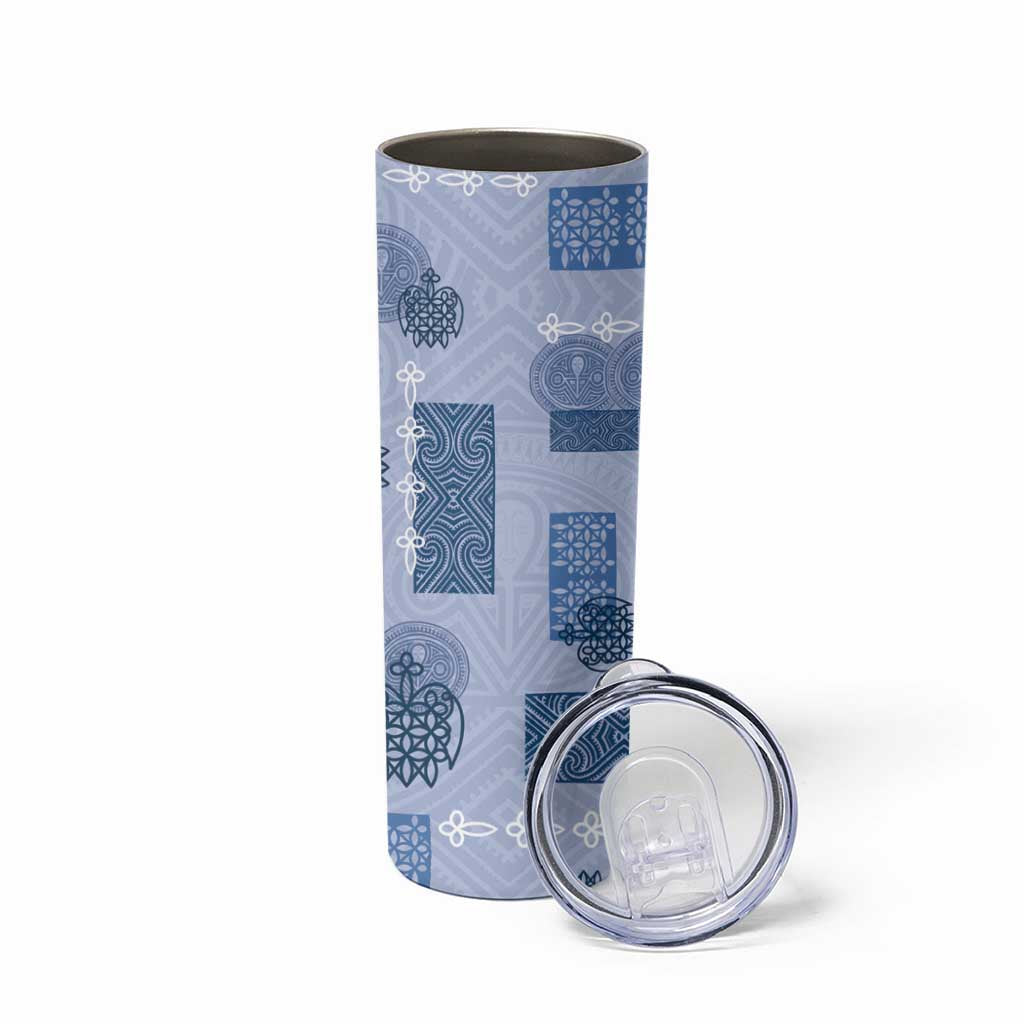 Vintage Lapita Skinny Tumbler Iconic Double Face Pattern Blue