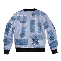 Vintage Lapita Sleeve Zip Bomber Jacket Iconic Double Face Pattern Blue