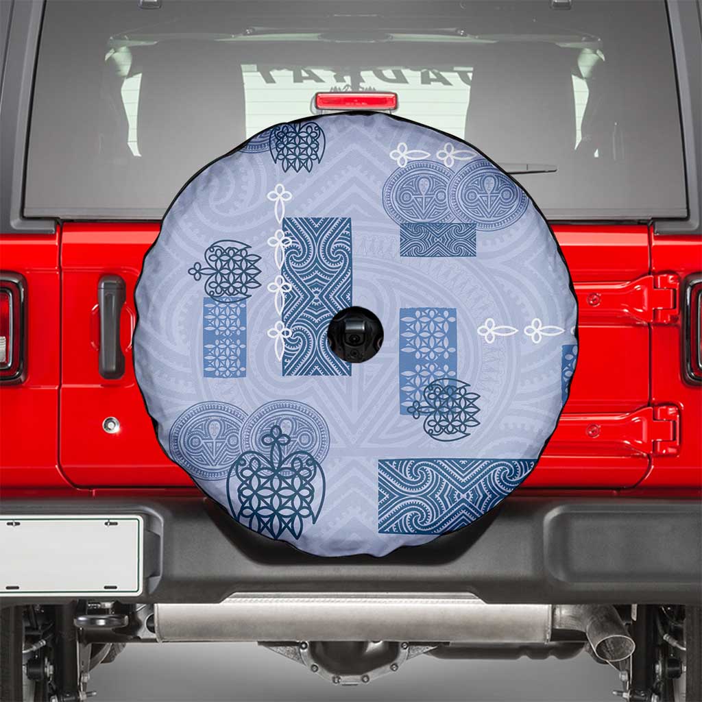 Vintage Lapita Spare Tire Cover Iconic Double Face Pattern Blue