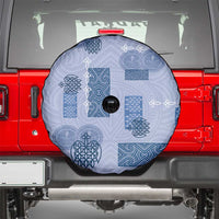 Vintage Lapita Spare Tire Cover Iconic Double Face Pattern Blue