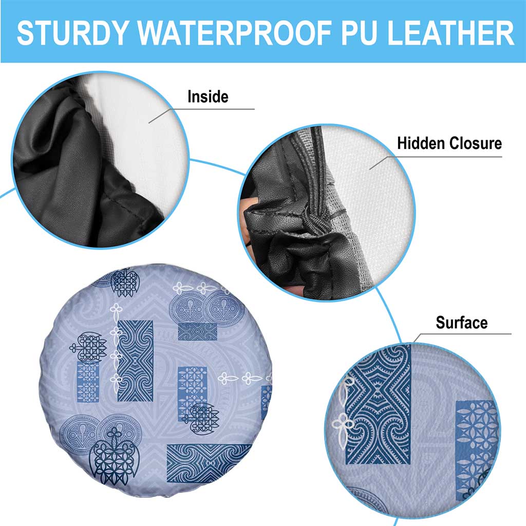 Vintage Lapita Spare Tire Cover Iconic Double Face Pattern Blue