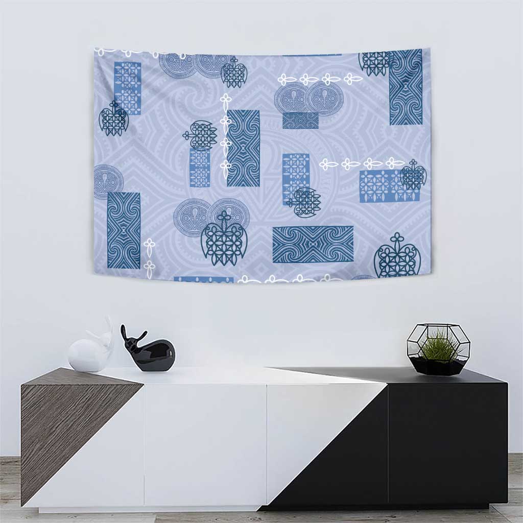 Vintage Lapita Tapestry Iconic Double Face Pattern Blue