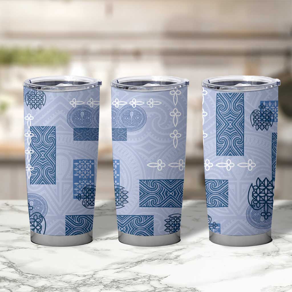 Vintage Lapita Tumbler Cup Iconic Double Face Pattern Blue