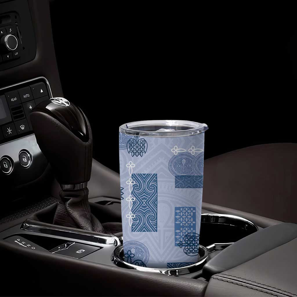 Vintage Lapita Tumbler Cup Iconic Double Face Pattern Blue