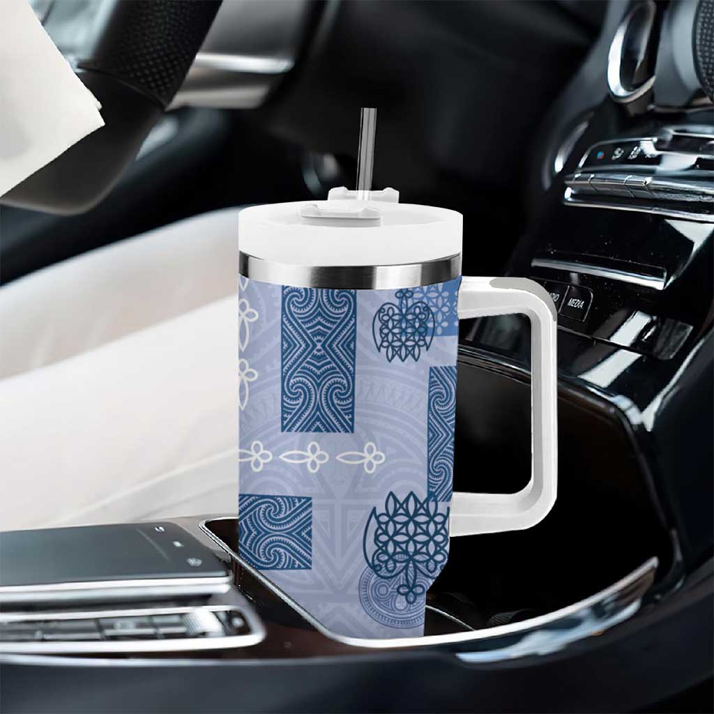 Vintage Lapita Tumbler With Handle Iconic Double Face Pattern Blue