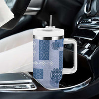 Vintage Lapita Tumbler With Handle Iconic Double Face Pattern Blue