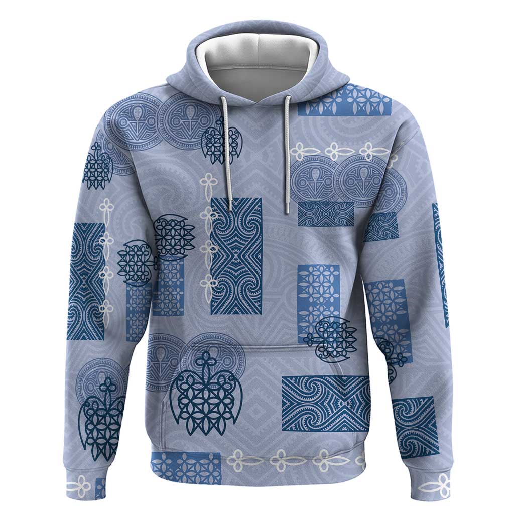 Vintage Lapita Zip Hoodie Iconic Double Face Pattern Blue