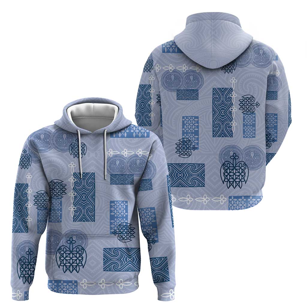 Vintage Lapita Zip Hoodie Iconic Double Face Pattern Blue