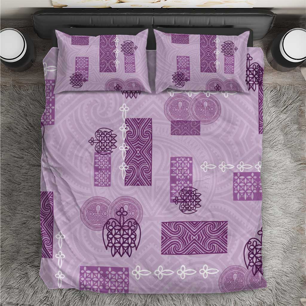 Vintage Lapita Bedding Set Iconic Double Face Pattern Violet