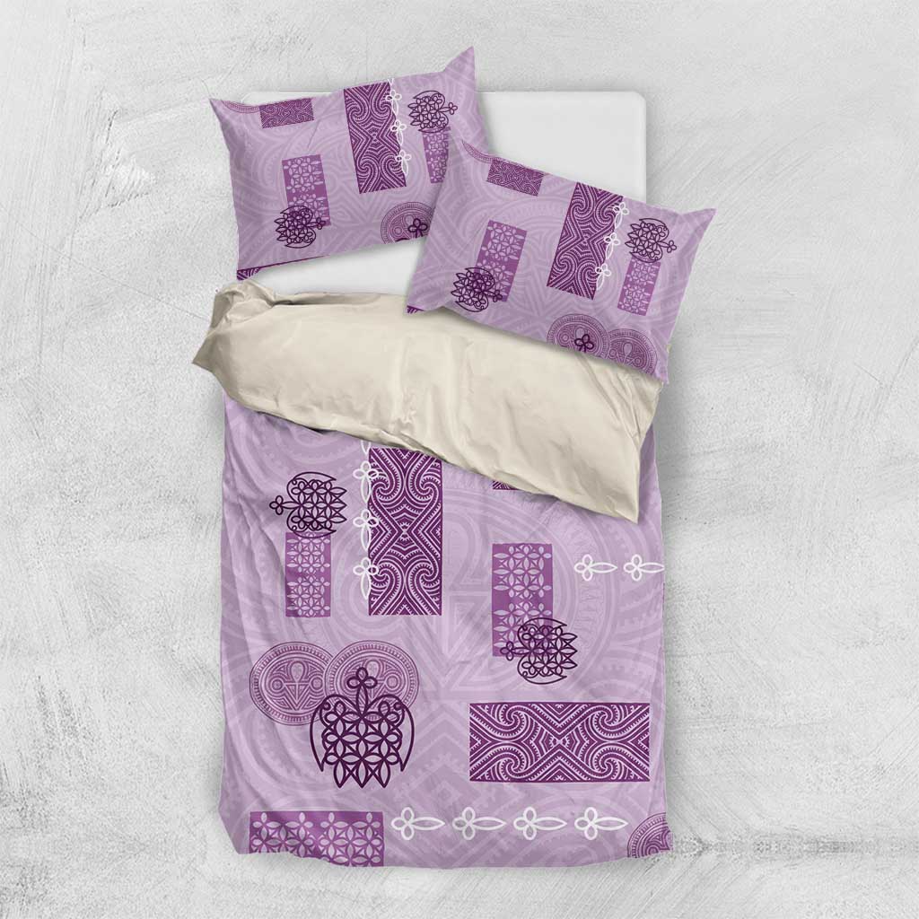 Vintage Lapita Bedding Set Iconic Double Face Pattern Violet