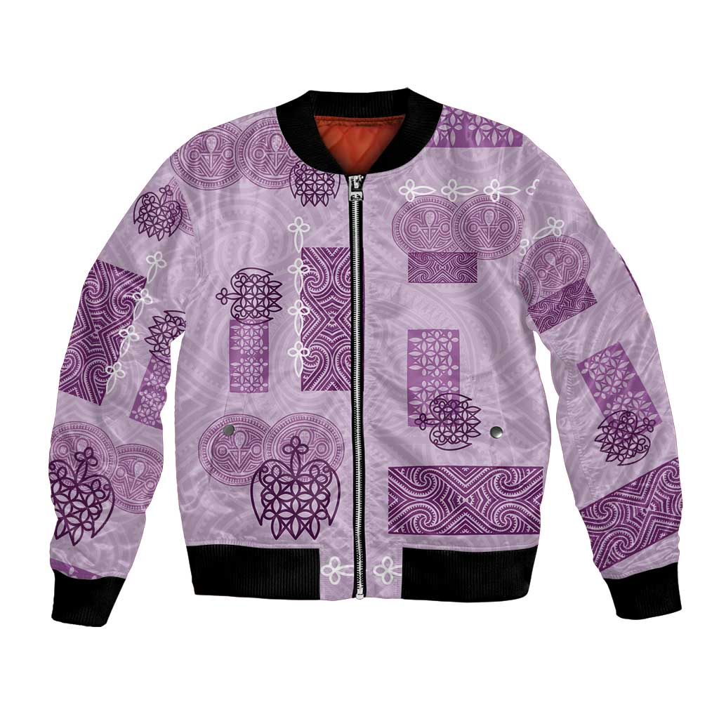 Vintage Lapita Bomber Jacket Iconic Double Face Pattern Violet