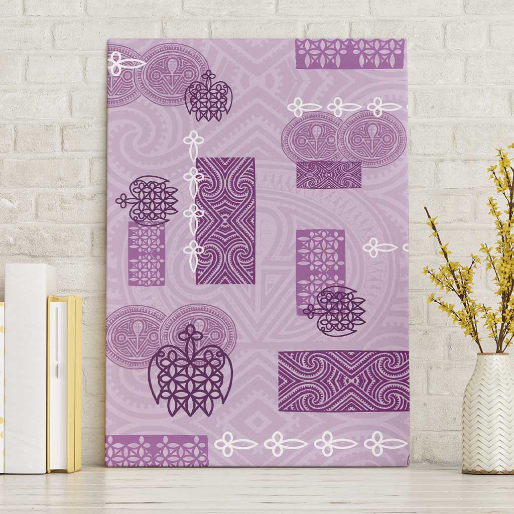 Vintage Lapita Canvas Wall Art Iconic Double Face Pattern Violet