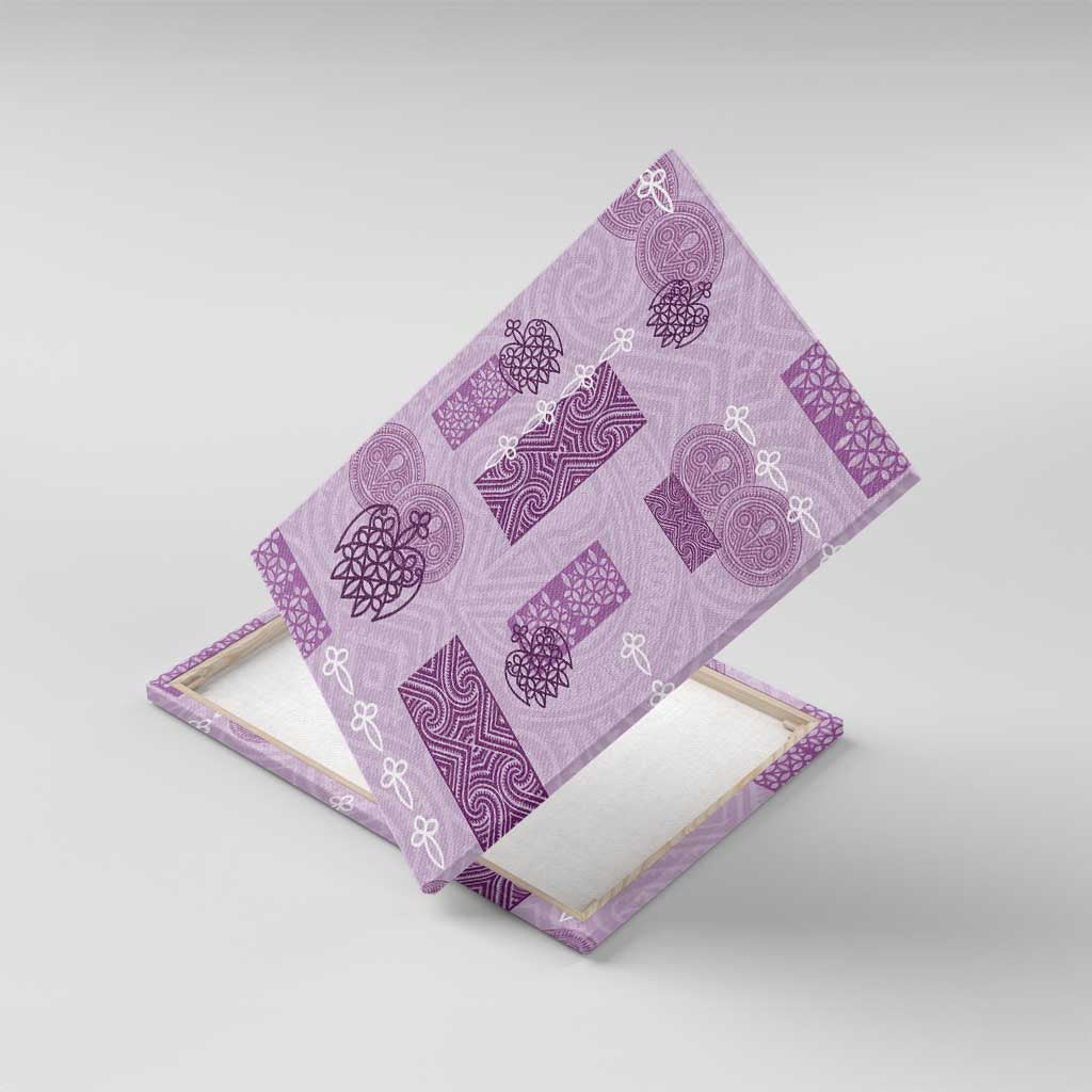 Vintage Lapita Canvas Wall Art Iconic Double Face Pattern Violet