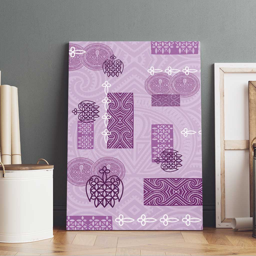 Vintage Lapita Canvas Wall Art Iconic Double Face Pattern Violet