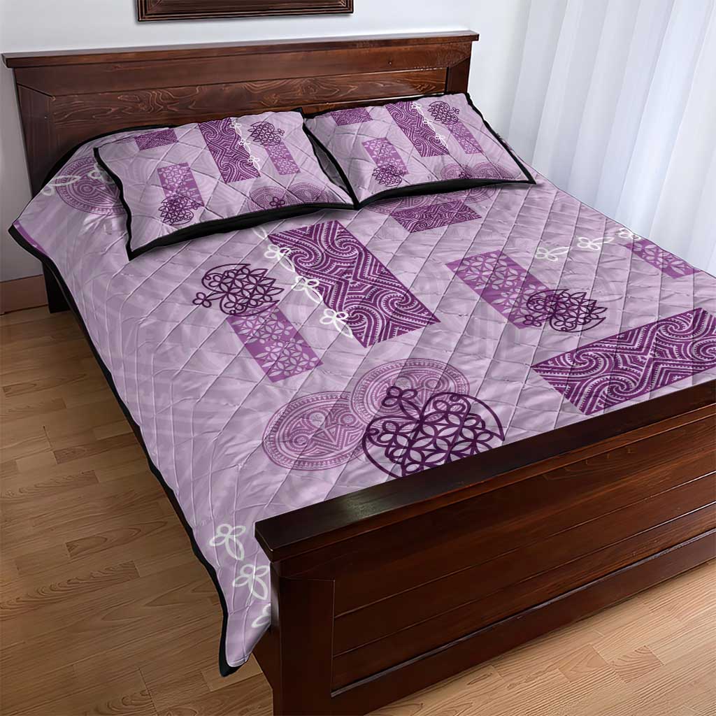 Vintage Lapita Quilt Bed Set Iconic Double Face Pattern Violet