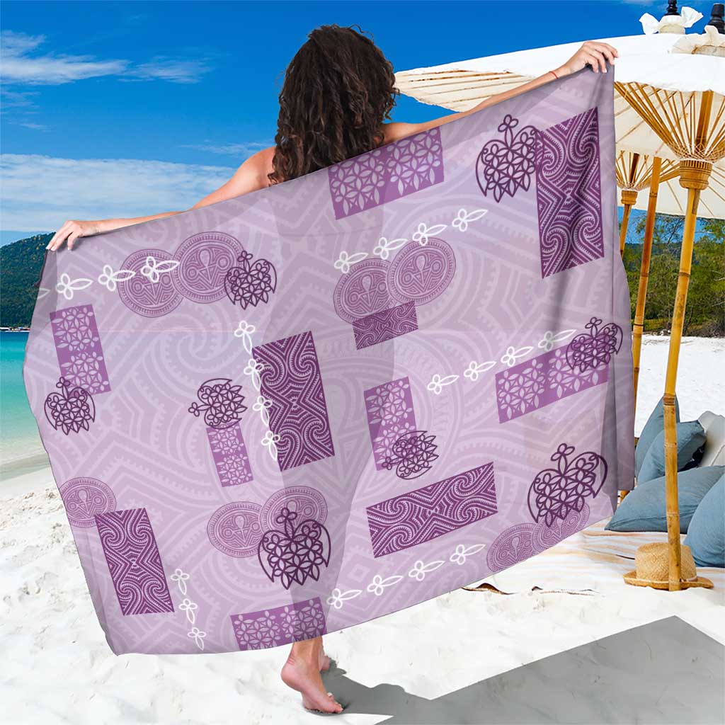 Vintage Lapita Sarong Iconic Double Face Pattern Violet