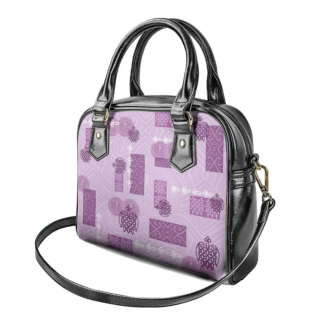 Vintage Lapita Shoulder Handbag Iconic Double Face Pattern Violet