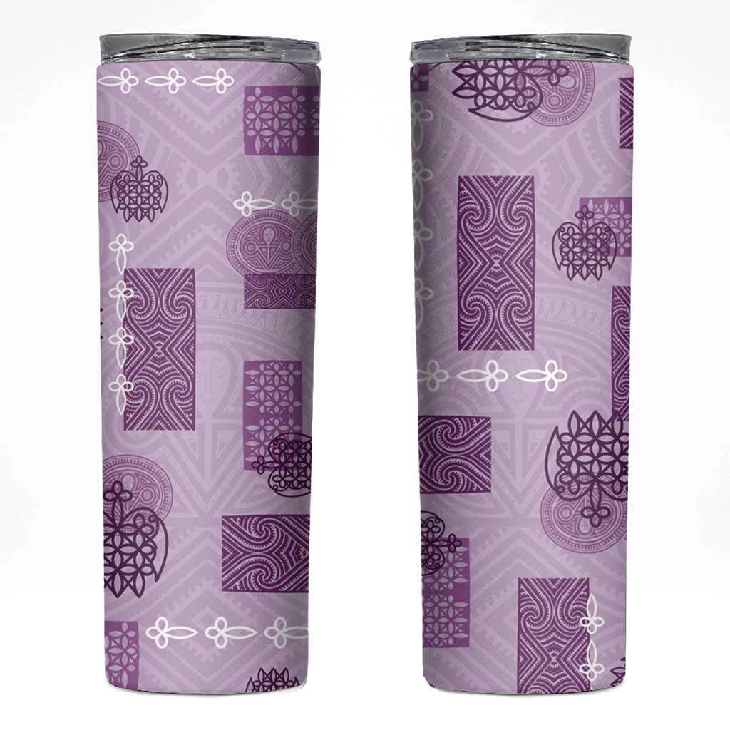 Vintage Lapita Skinny Tumbler Iconic Double Face Pattern Violet