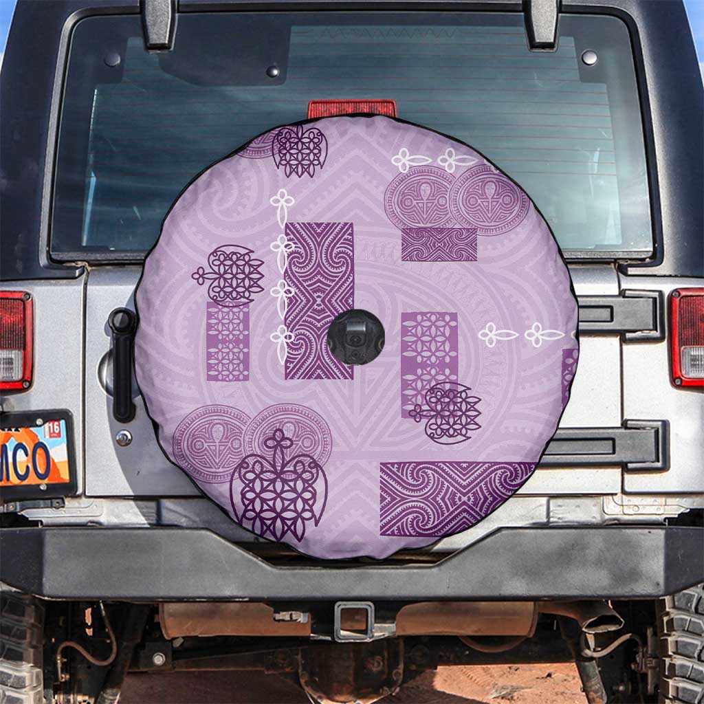 Vintage Lapita Spare Tire Cover Iconic Double Face Pattern Violet