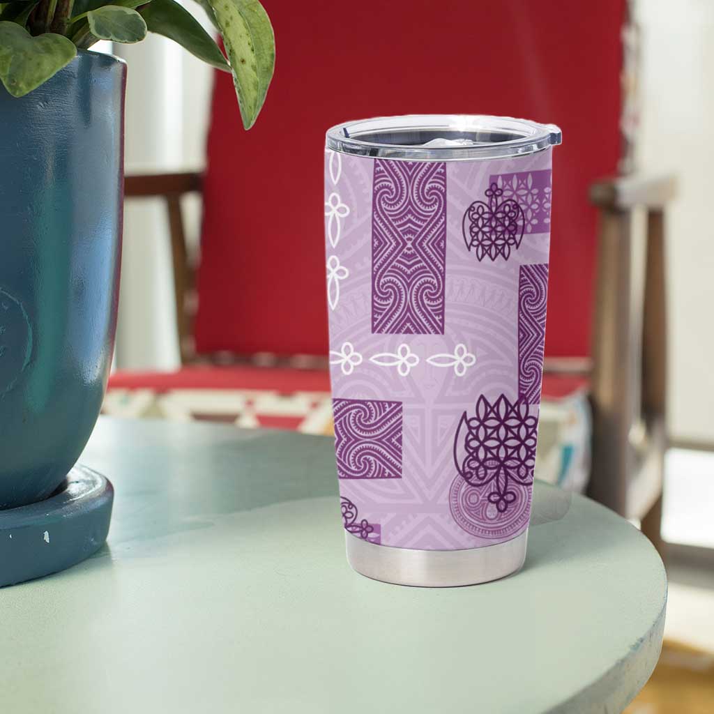 Vintage Lapita Tumbler Cup Iconic Double Face Pattern Violet