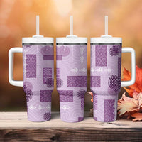 Vintage Lapita Tumbler With Handle Iconic Double Face Pattern Violet