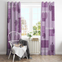 Vintage Lapita Window Curtain Iconic Double Face Pattern Violet