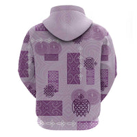 Vintage Lapita Zip Hoodie Iconic Double Face Pattern Violet