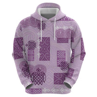 Vintage Lapita Zip Hoodie Iconic Double Face Pattern Violet