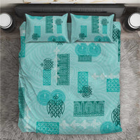 Vintage Lapita Bedding Set Iconic Double Face Pattern Turquoise