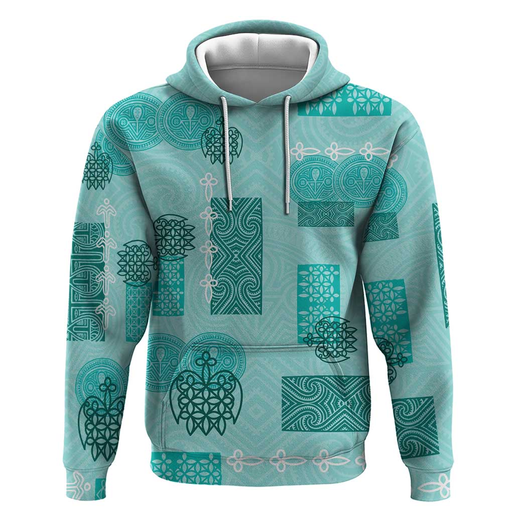 Vintage Lapita Hoodie Iconic Double Face Pattern Turquoise LT05