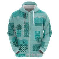 Vintage Lapita Hoodie Iconic Double Face Pattern Turquoise LT05