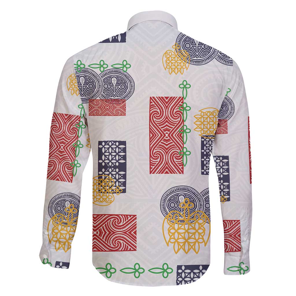 Vintage Lapita Family Matching Long Sleeve Bodycon Dress and Hawaiian Shirt Iconic Double Face Pattern