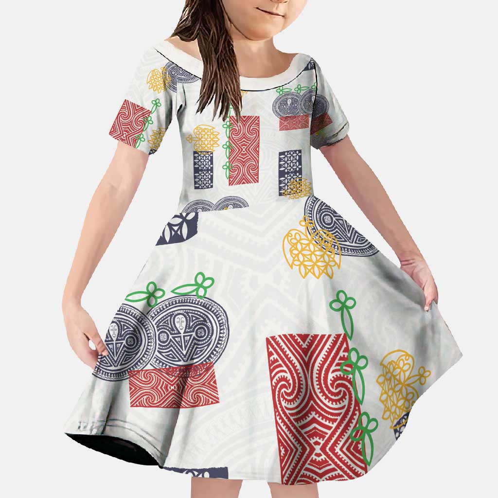 Vintage Lapita Family Matching Summer Maxi Dress and Hawaiian Shirt Iconic Double Face Pattern