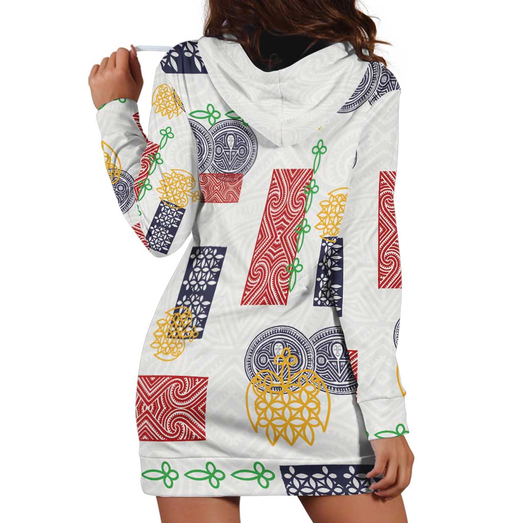 Vintage Lapita Hoodie Dress Iconic Double Face Pattern