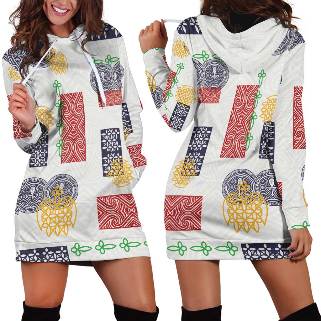 Vintage Lapita Hoodie Dress Iconic Double Face Pattern