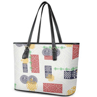 Vintage Lapita Leather Tote Bag Iconic Double Face Pattern