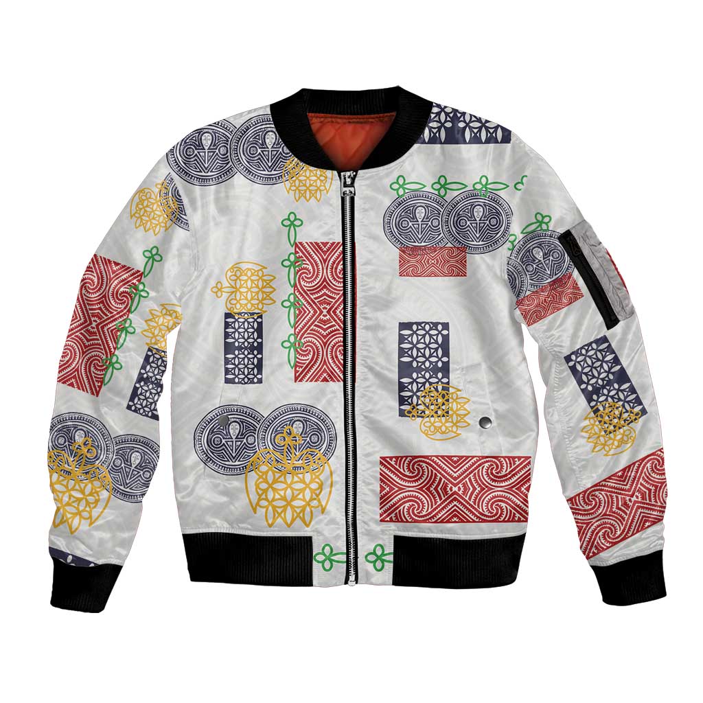 Vintage Lapita Sleeve Zip Bomber Jacket Iconic Double Face Pattern