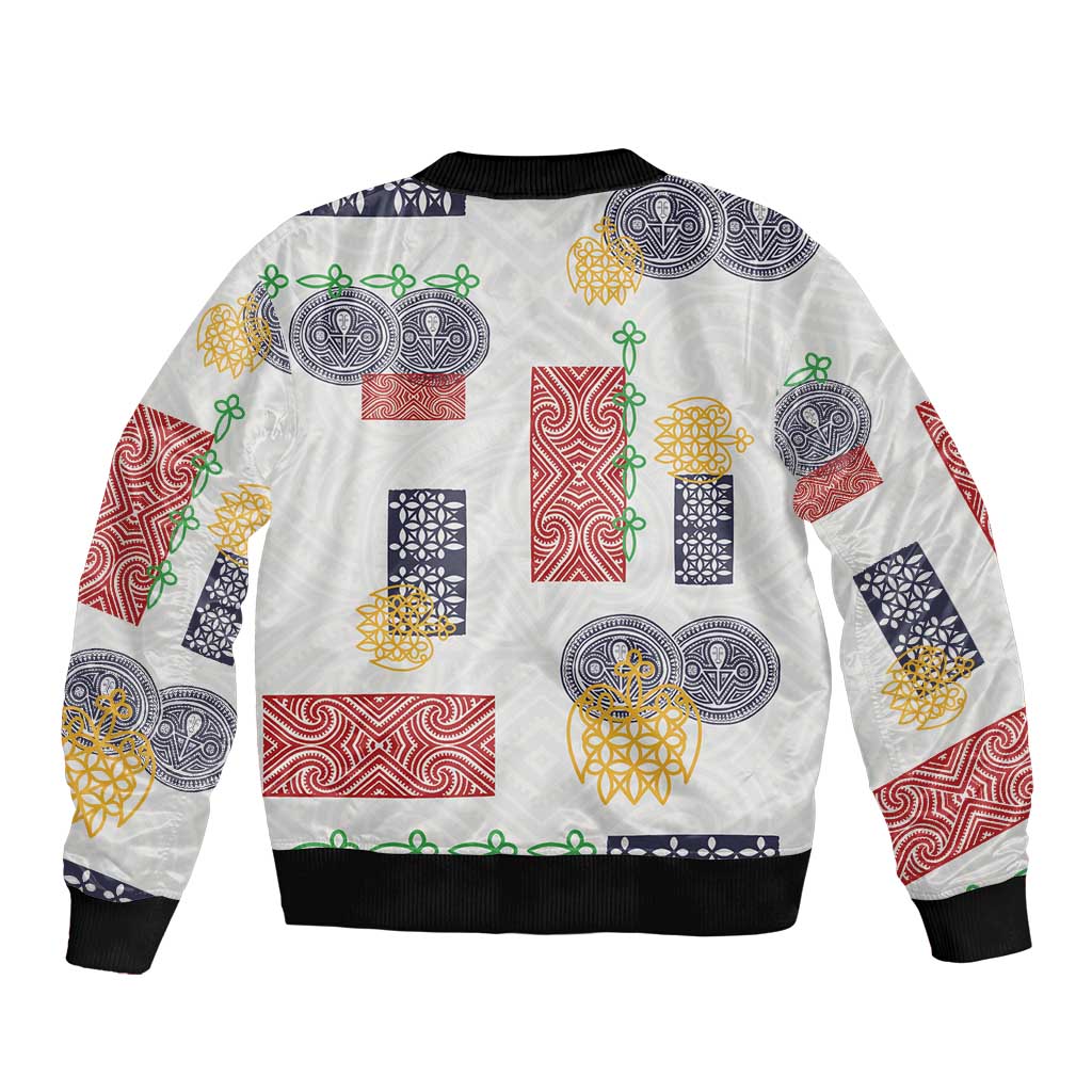 Vintage Lapita Sleeve Zip Bomber Jacket Iconic Double Face Pattern