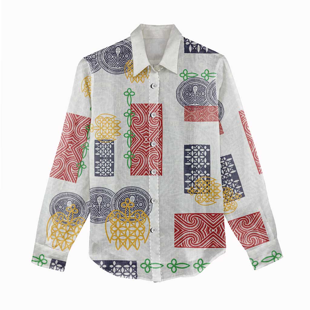Vintage Lapita Women Casual Shirt Iconic Double Face Pattern