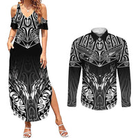 Custom New Zealand Fishing Couples Matching Summer Maxi Dress and Long Sleeve Button Shirt Aotearoa Maori Koru - Polynesian Pride