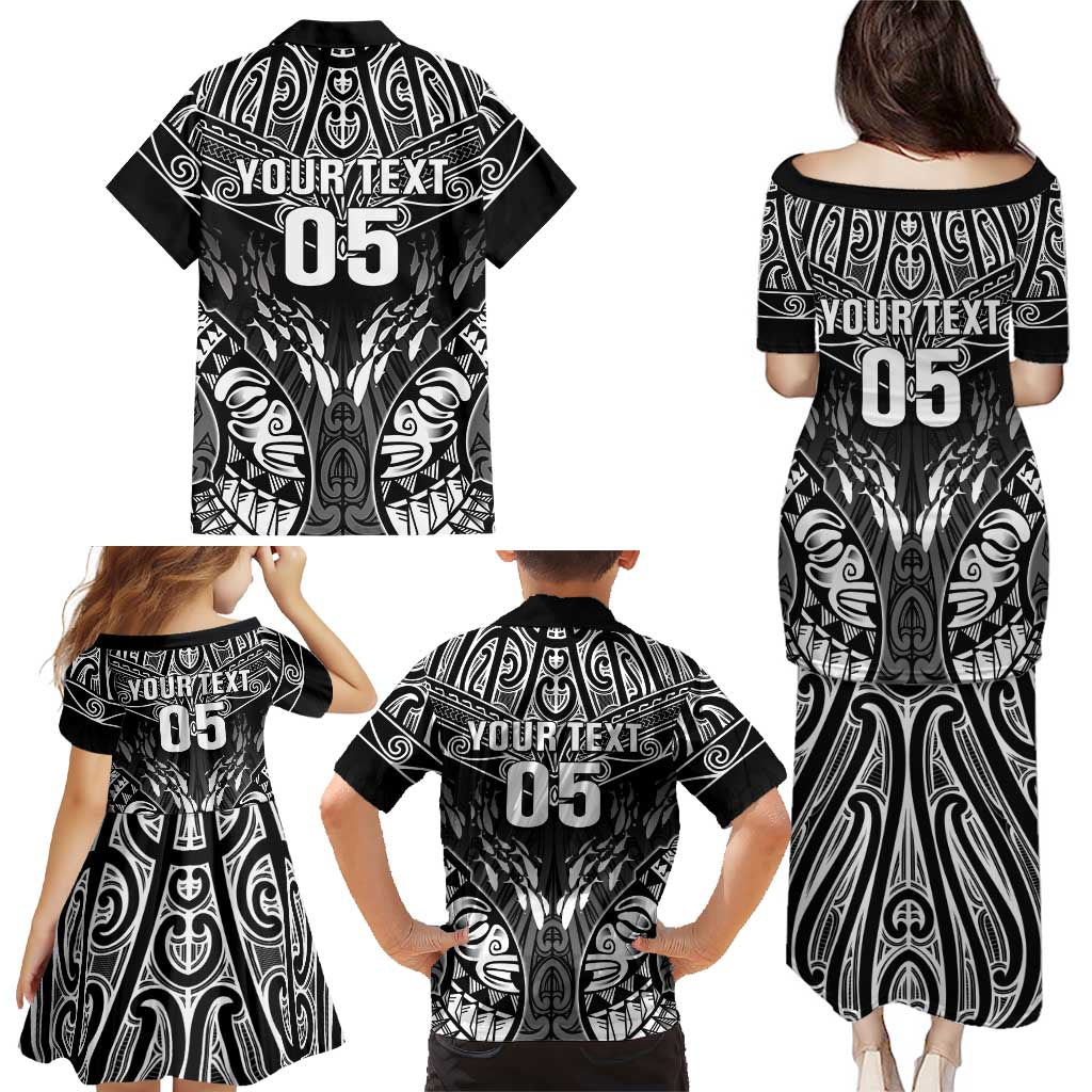 Custom New Zealand Fishing Family Matching Puletasi and Hawaiian Shirt Aotearoa Maori Koru - Polynesian Pride