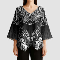 Custom New Zealand Fishing Kimono Sleeve Blouse Aotearoa Maori Koru LT05 - Polynesian Pride